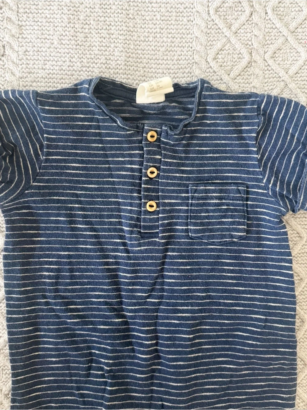 Hanna Andersson GAP H&M Blue Striped Baby One-Piece Romper Bundle 0-3M